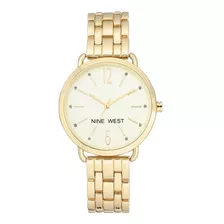 Reloj Nine West Con Correa Para Mujer Original Rosa Color De La Correa Dorado Color Del Bisel Dorado