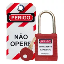 40 Cadeado Haste Metal Bloqueio + 40 Etiqueta Não Opere