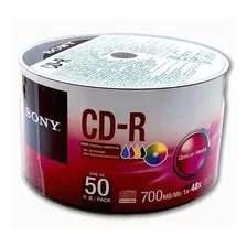 Cono X 50 Discos Cd-r Grabable Imprimible 48x 700mb Sony