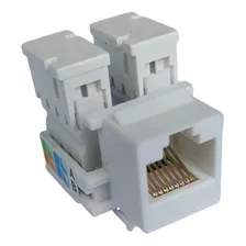 Conector Fêmea Rj45 Keystone Cat5e Branco Com 100 Peças