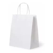 Bolsa De Papel Kraft Blanca 14x20x8 Pack 50 Unidades