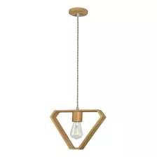 Lámpara Colgante Madera Ovalada Ó Triangular E-27 / Hb Led