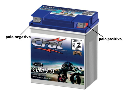 Bateria Selada Cral Moto 7ah Cbx 250 Twister Todas