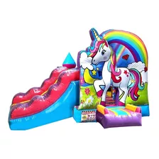 Brincolines Inflables Unicornio 3d!!! Super Rampa Uso Rudo!