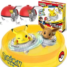  Kit 2 Lançador Beyblade Arena Batalha Pokémon Pikachu- Evee