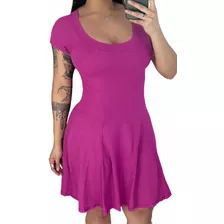 Vestido Curto Rodado Soltinho Feminino Malha Confortável 