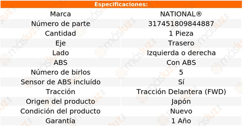 1- Maza Trasera Izq/der Con Abs Outlander 03/06 National Foto 3