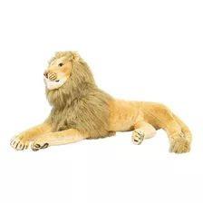 Bicho Pelúcia Leão Realista Premium Decoração Safari 90cm Nf