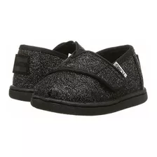 Zapatilla Alpargata Zapato Bebé Toms Tiny - Negro Brillante