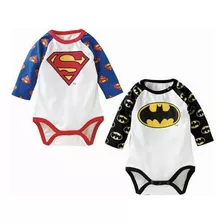 Body Bebé Super Héroe Superman Y Batman Pilucho 100% Algodón