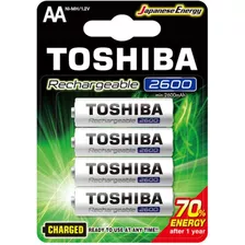 Pilhas Recarregáveis Aa 1,2v 2600mah Toshiba Cartela Com 4