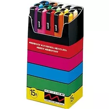 Uni-posca Paint Marker Pen - Fine Point - Juego De 15 (pc-3m