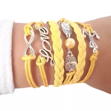 Pulsera Manilla Para Mujer Hermosas Manillas Cuero Sintético