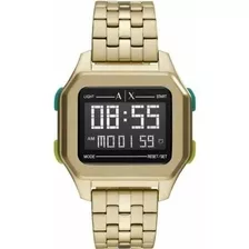 Reloj Armani Hombre Acero Dorado Cuadrado Digital 50m Ax2950