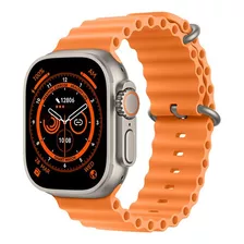 Reloj Inteligente Smartwatch Serie 8 Ultra T800 49mm Color De La Caja Blanco Color De La Malla Naranja Color Del Bisel Gris Diseño De La Malla Deportiva