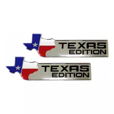 Par Emblemas Adesivos Texas Edition Acessório Cromado 3d 112
