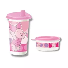 Set Baby Disney Vaso Con Tapa Y Recipiente. Tupperware