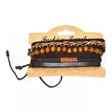 Pulsera Cuero Manilla X 3 Brazalete Hombre Mujer + Envio 