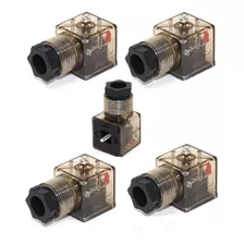 Conector 24v P/ Bobina Norma Din Válvula Hidráulica - 5 Pçs