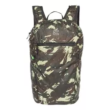 Mochila Compacta Dobrável Curtlo Trip 23 Litros Camuflado Cor Verde