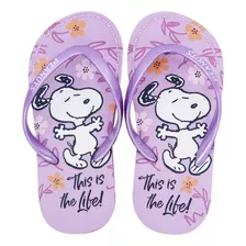 Sandalias Para Niña Snoopy Color Lila