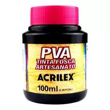 Tinta Artesanato Pva Fosca 100ml Acrilex Cores Mdf Atóxica Cor Preto