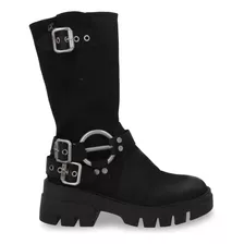 Bota Mujer Plataforma Negra 35985