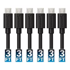 Sabrent 6-pack 22 Awg Premium 3 Pies Micro Usb Cables Alta V