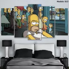 5 Cuadros Canva Los Simpsons Los Soprano Crossover 86x56cm