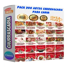 Pack Canva Churrascaria Editável 200 Artes + Legendas