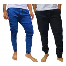 Kit 2 Calça Jogger Masculina Jeans Sarja Premium Envio Ful