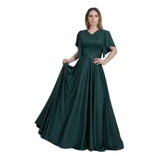 Vestido Longo Evangélica Madrinha Com Faixa E31