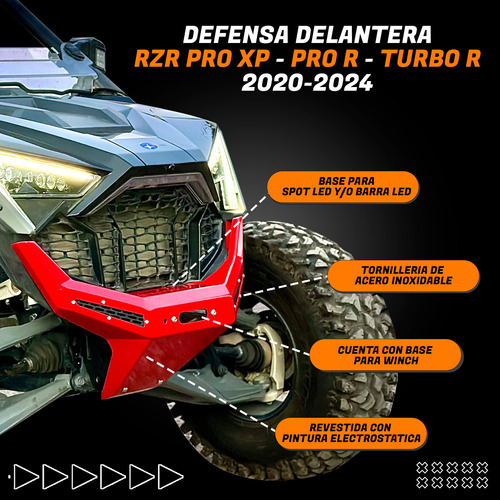 Bumper Delantero Con Porta Winch Rzr Turbo R 2020-2022 Foto 9