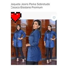 Jaqueta Paka Jeans Sobretudo Com Elastano. 