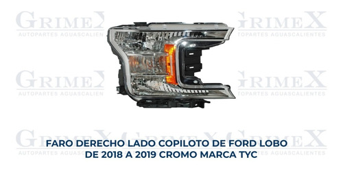 Faro Ford Pu Lobo / F150 2018-18-2019-19 Cromo Tyc Ore Foto 10