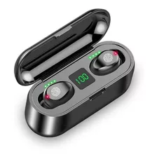 Audífonos In-ear Inalámbricos F9 Negro Con Luz Led