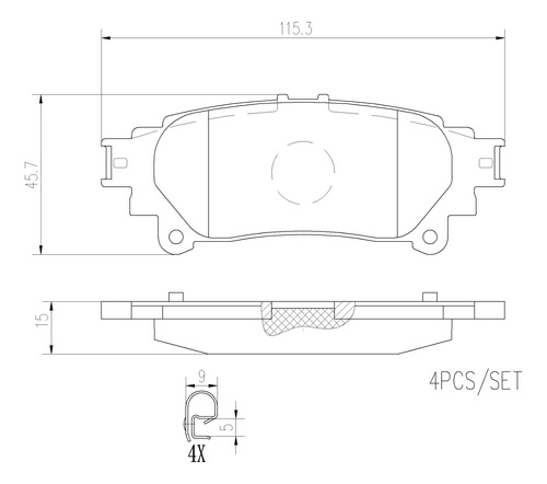 Balatas Traseras Toyota Sienna 2013 3.5l Brembo Foto 2