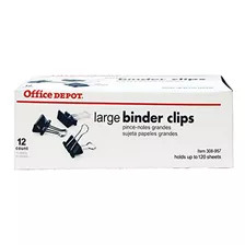 Clips De Office Depot Binder, Grande, De 2 Pulgadas., Caja D