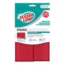 Pano Para Pia De Cozinha Microfibra Absorvente Enxuga Limpa Cor Vermelho