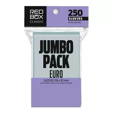 Pack 250 Sleeves Euro Jumbo Transparente Board Game Red Box