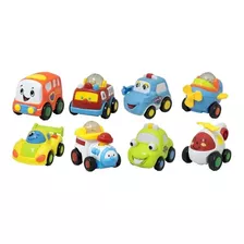 Carrinho Divertido Kit C/ 8 Fricção Continua Bbr Toys