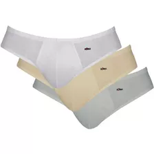 Kit C/3 Cuecas Slip Classica 100% Algodão Adulto Zorba 791 