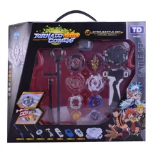 Trompo Con Lanzador Y Estadio De Batalla Simil Beyblade Color Negro