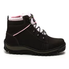 Bota Coturno Adventure Feminina Em Couro Palmilha Gel