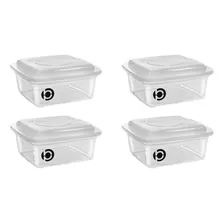 Kit 15 Potes Organizadores Quadrado Com Tampa Bpa Free