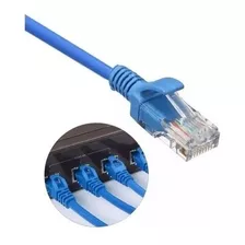 Cabo De Rede Rj45 Montado 5 Metros Ethernet Cate6 Lan Azul