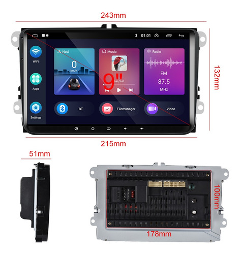 Radio De Coche Android 11 Carplay De 2 G+32 G Para Vw Passat Foto 7