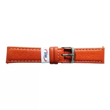 Pulseira Para Relógio De Couro Ostral 95lr 20mm Laranja