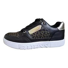 Tenis Guess Original Wgberkton2-r Negro Dorado Casual