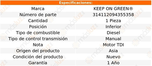 Manguera Inferior Motor Tdi Volkswagen Jetta 4 Cil 1.9l 04 Foto 5